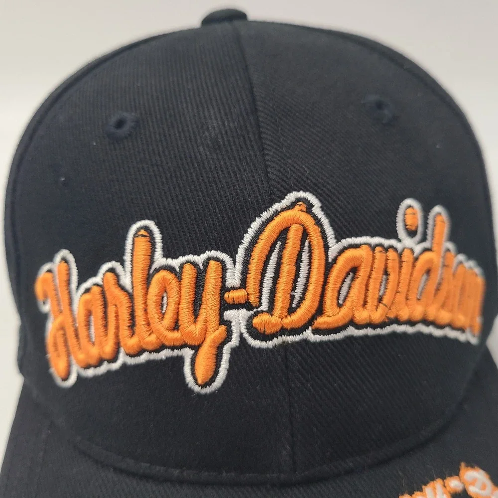 Harley-Davidson Hat Adjustable (Fits Small) Black Orange Motorcycles‎ Biker Men